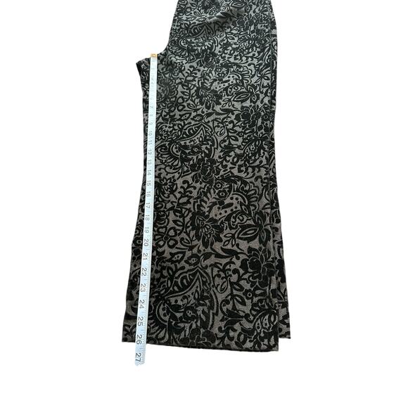 Talbots Black Velvet Jacquard Brocard Career Straight Leg Dress Pant Size 16 - Picture 10 of 11